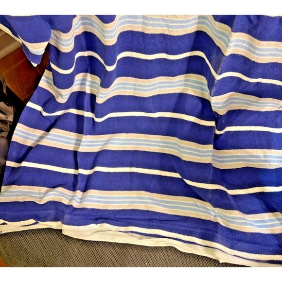 ROADBLOCK Mens Polo Shirt XL Blue & White Striped Short Sleeve NISP - Picture 8 of 9